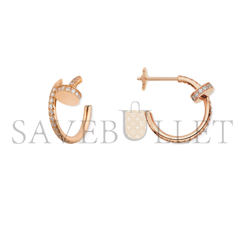 CARTIER JUSTE UN CLOU HOOP EARRINGS, SMALL MODEL, PAVED B8301429